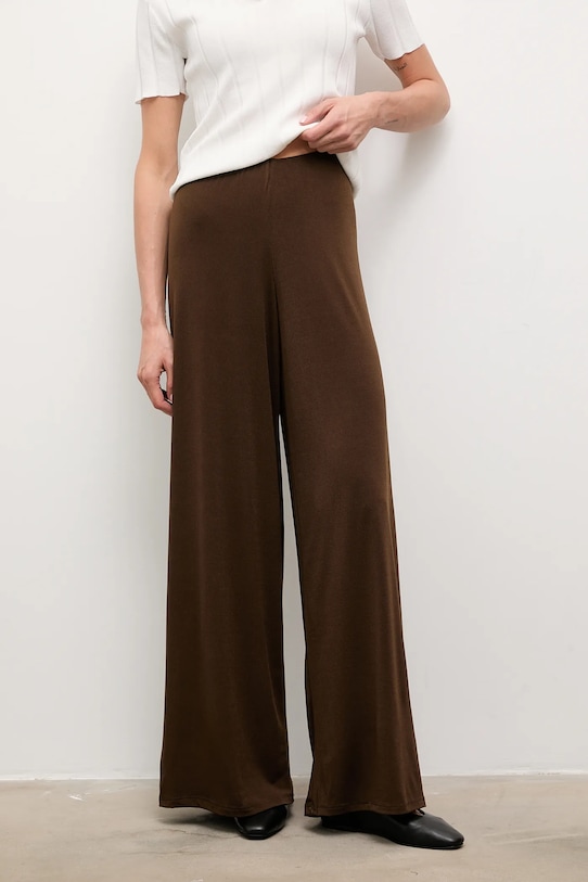 Answear.LAB spodnie z elastanem brązowy 55018