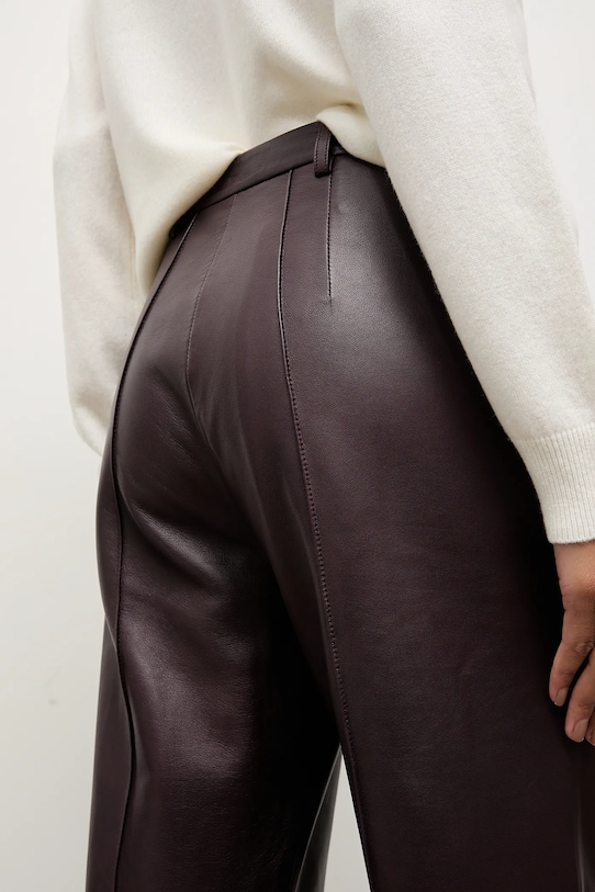 Answear.LAB spodnie skórzane WA25-SPD037 bordowy