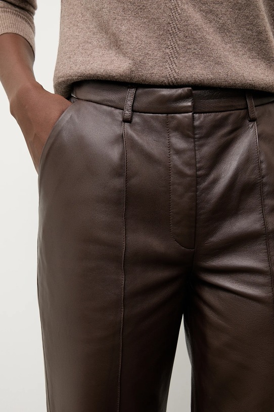 Answear.LAB spodnie skórzane brązowy WA25-SPD051