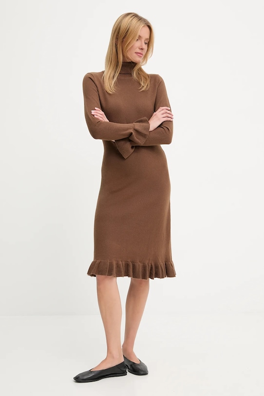 Платье с кашемиром Answear.LAB casual коричневый 2687.fh