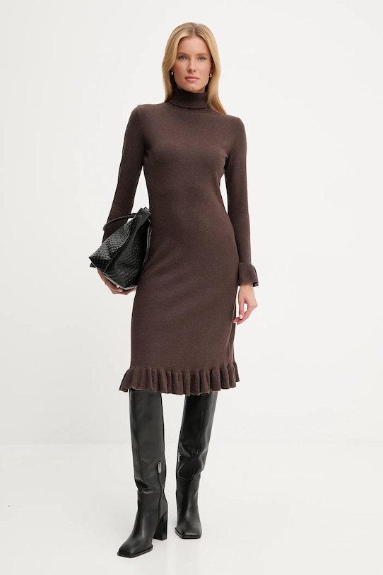 Answear.LAB sukienka z kaszmirem 2687.fh brązowy WA25