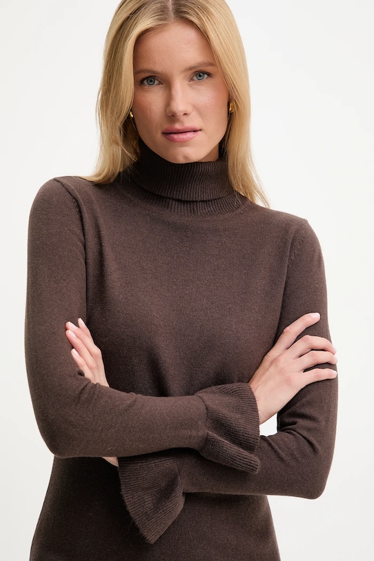 Answear.LAB sukienka z kaszmirem 2687.fh brązowy