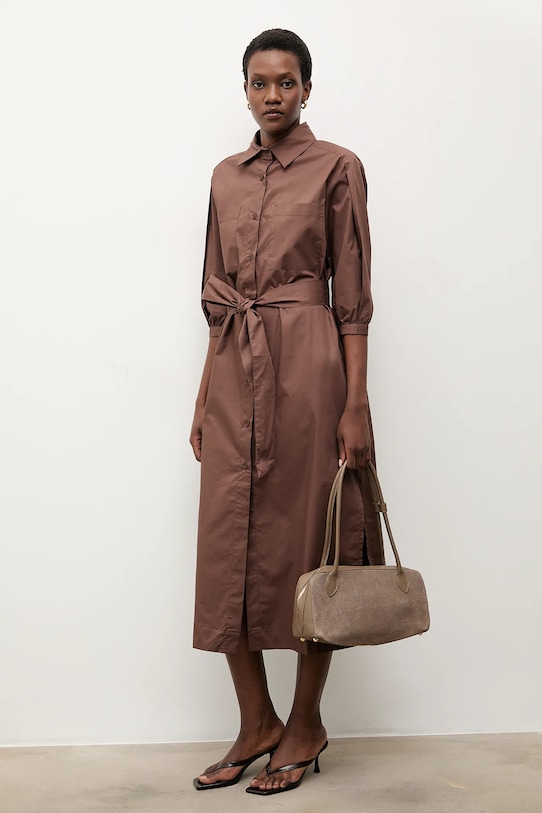 Answear.LAB pamut ruha gombolós barna PK9012