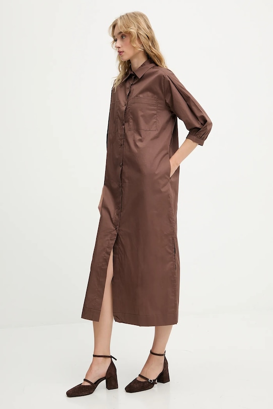 Answear.LAB rochie din bumbac maro PK9012