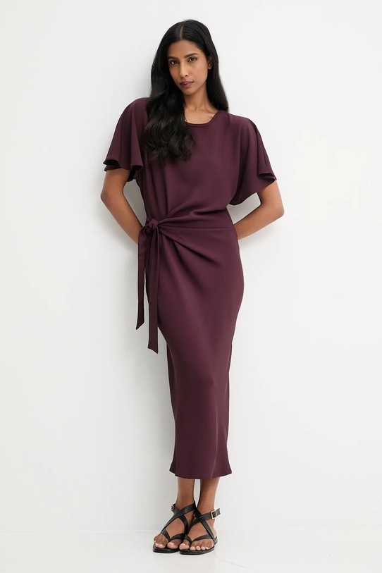 Obleka Answear.LAB Z elastanom bordo AB337