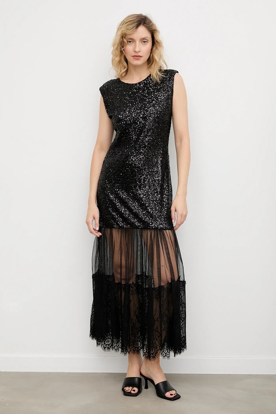 Answear.LAB sukienka rozkloszowany czarny 92861