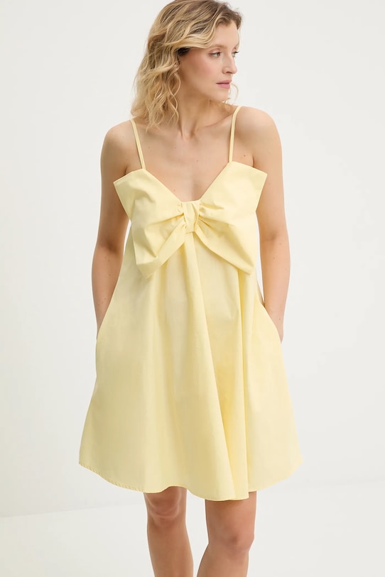 Bavlněné šaty Answear.LAB mini žlutá br5789