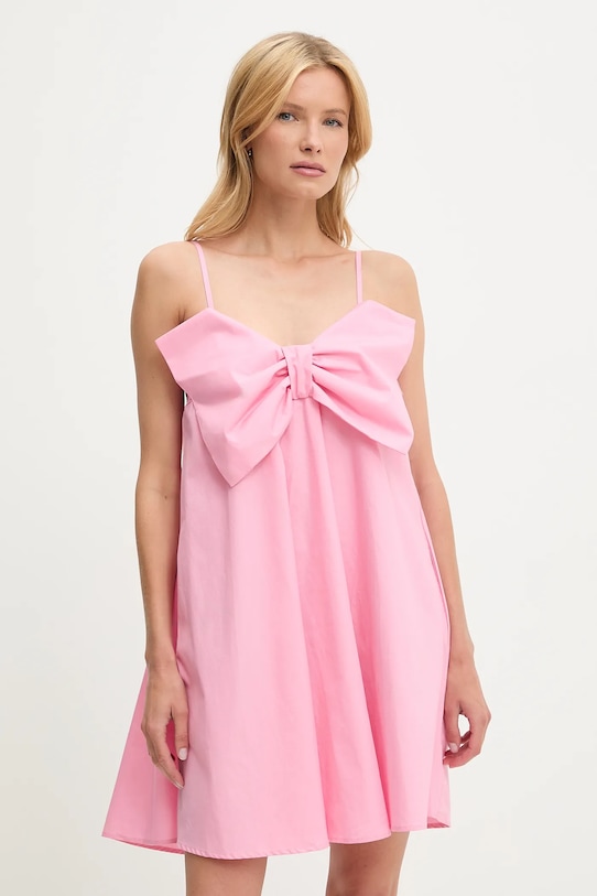 Bavlněné šaty Answear.LAB mini růžová br5789