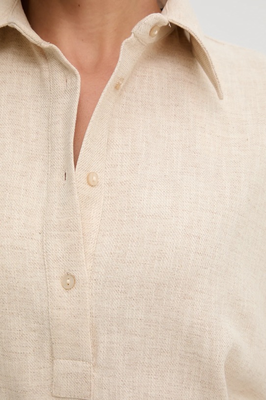 Lněné šaty Answear.LAB sng.152 béžová