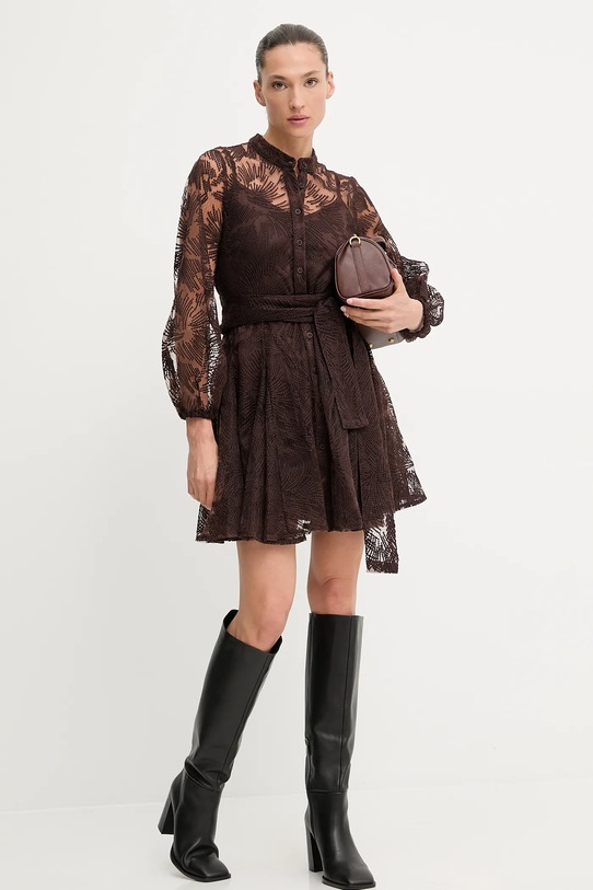 Answear.LAB sukienka 80960-2.FLK brązowy WA25