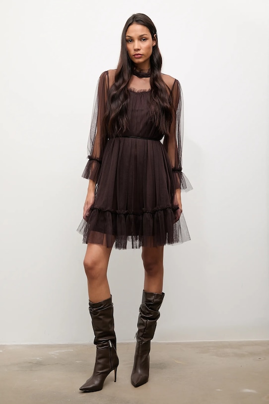 Answear.LAB sukienka 80876.FLK brązowy WA25