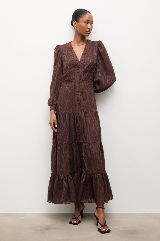 Answear.LAB rochie maxi maro 80957.3.FLK