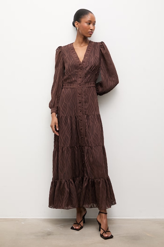 Answear.LAB rochie maxi maro 80957.3.FLK