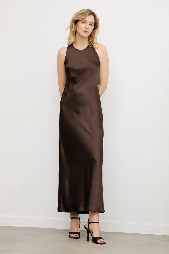 Answear.LAB sukienka rozkloszowany brązowy 93053/1