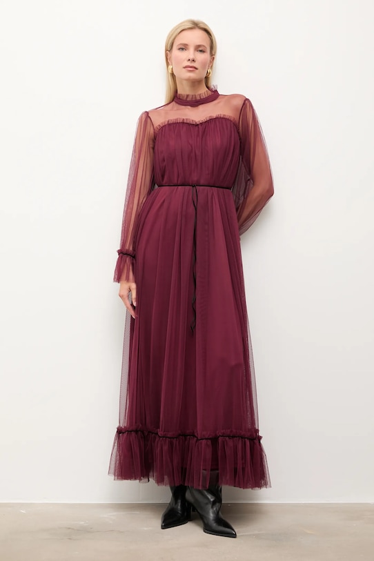 Answear.LAB rochie maxi burgundia 81066.FLK