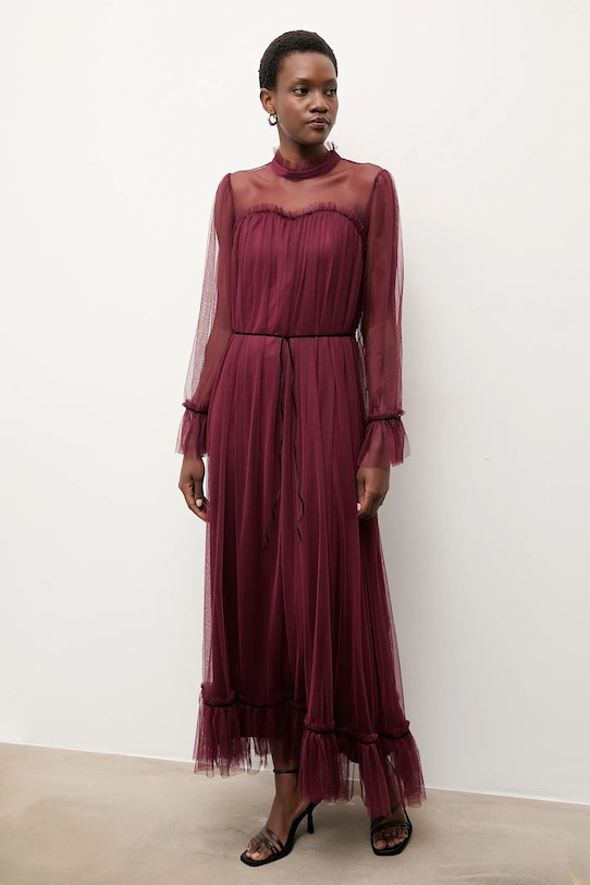 Answear.LAB sukienka 81066.FLK bordowy WA25