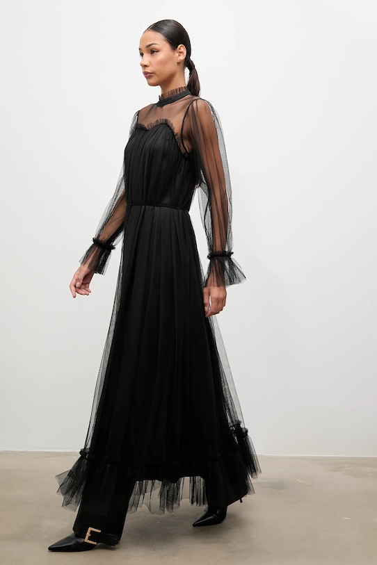 Φόρεμα Answear.LAB μακρύ μαύρο 81066.FLK