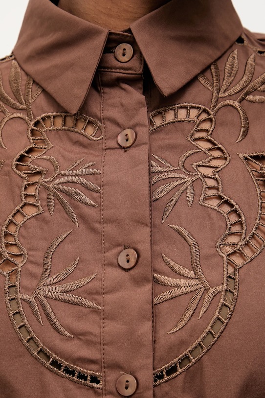 Bavlněné šaty Answear.LAB v3415.fh hnědá