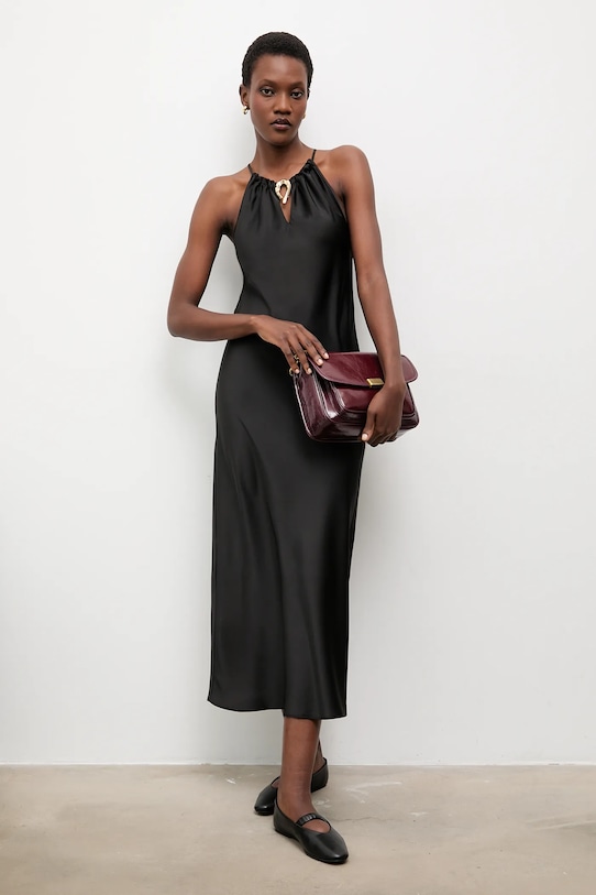 Answear.LAB sukienka z elastanem czarny EX.58243.TOS