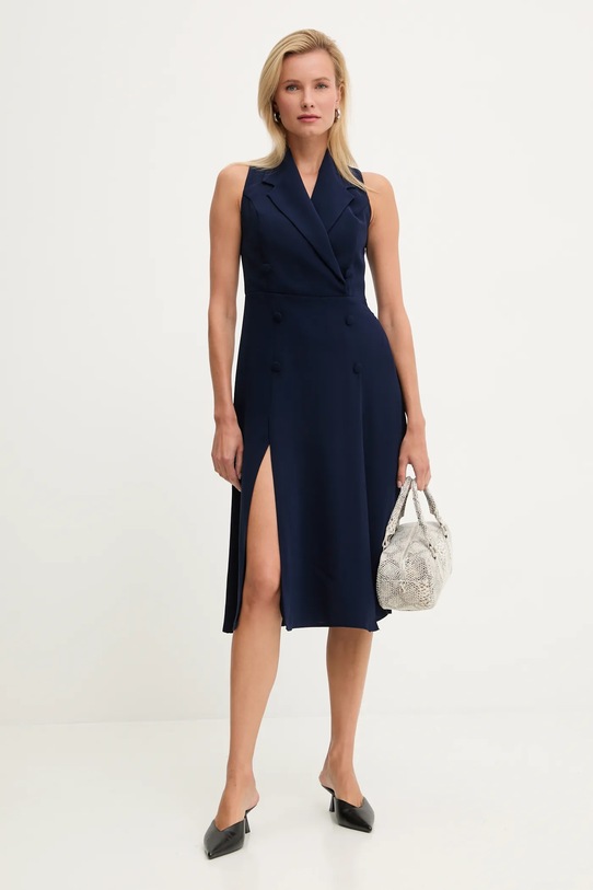 Answear.LAB sukienka midi granatowy 50918.TOS