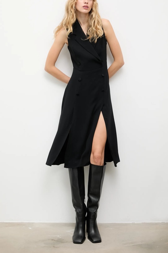 Answear.LAB sukienka midi czarny 50918.TOS