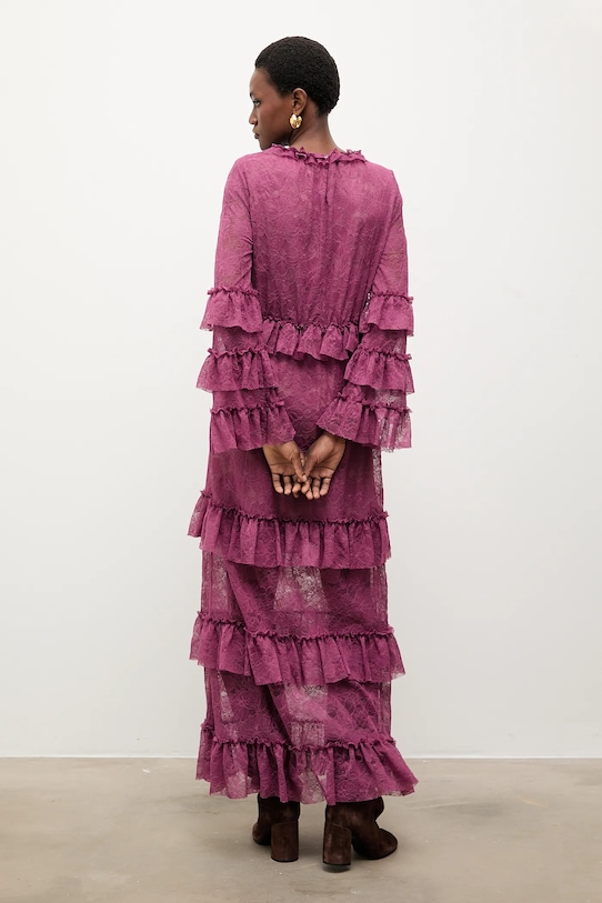 Odzież Answear.LAB sukienka SS25-83.tos bordowy