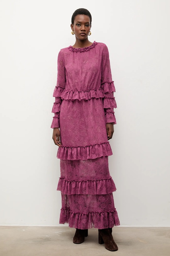 Answear.LAB sukienka bordowy SS25-83.tos