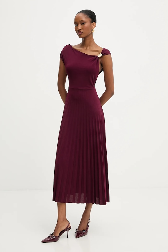 Answear.LAB sukienka AB853.iak bordowy WA25