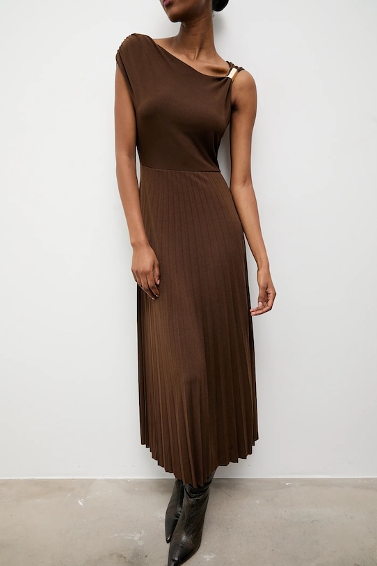 Answear.LAB sukienka AB853.iak brązowy WA25