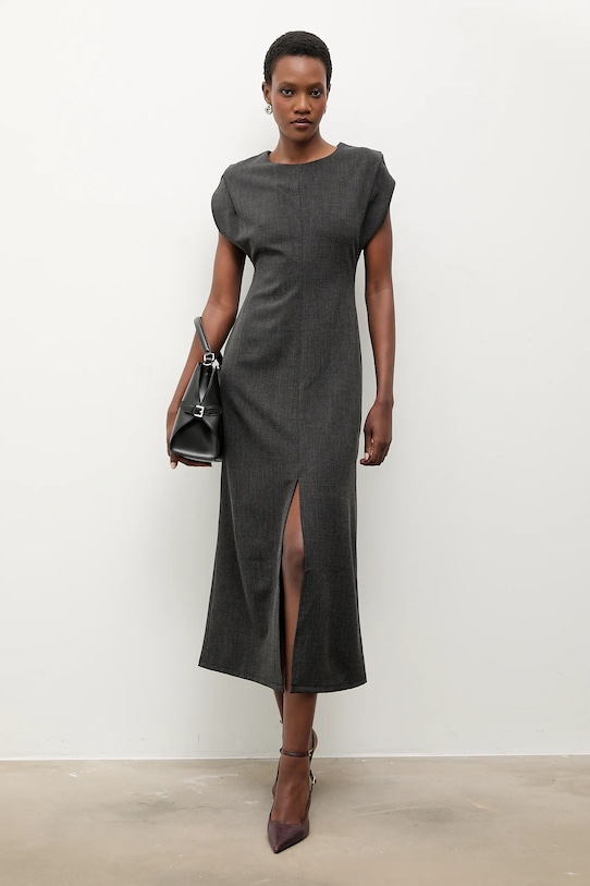 Answear.LAB rochie maxi gri 93718.iak