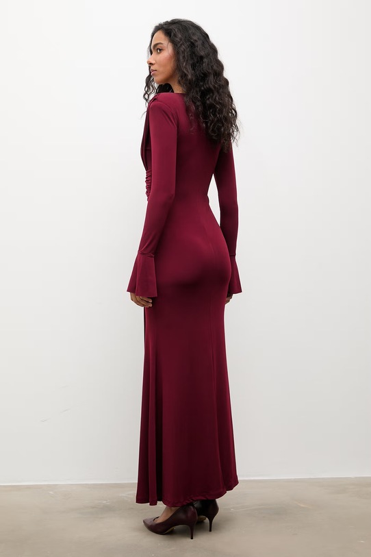 Odzież Answear.LAB sukienka WA25-SUD242 bordowy