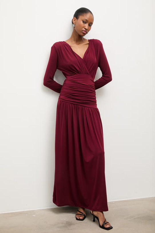 Šaty Answear.LAB s elastanom burgundské sng.84.tos