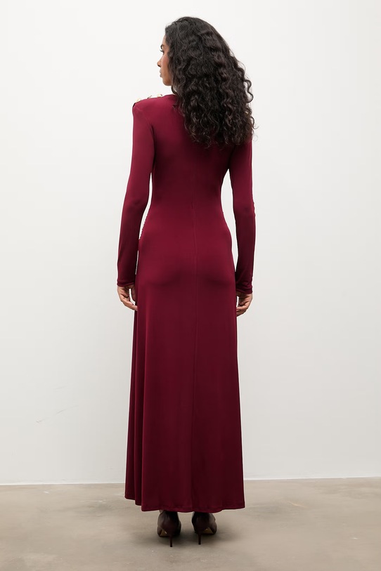 Odzież Answear.LAB sukienka WA25-SUD247 bordowy