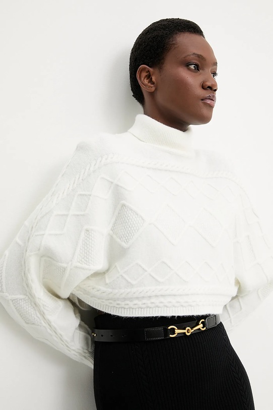 Answear.LAB sweter z kaszmirem golf beżowy 2722.fh