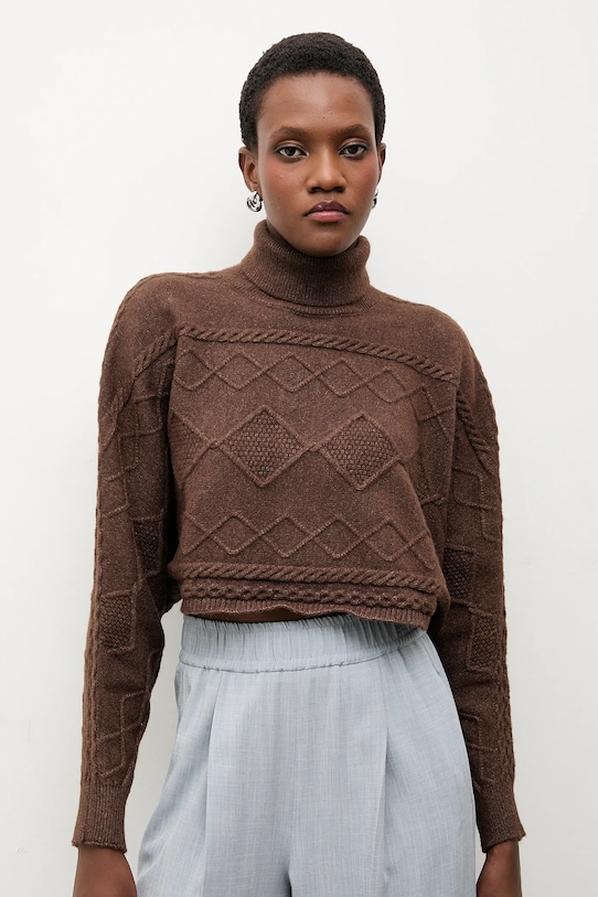 Answear.LAB sweter z kaszmirem brązowy 2722.fh