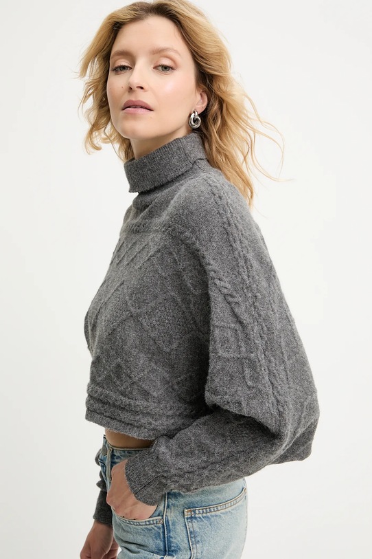 Answear.LAB sweter z kaszmirem golf szary 2722.fh