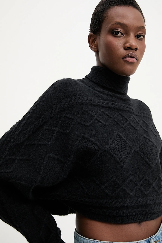 Answear.LAB sweter z kaszmirem golf czarny 2722.fh