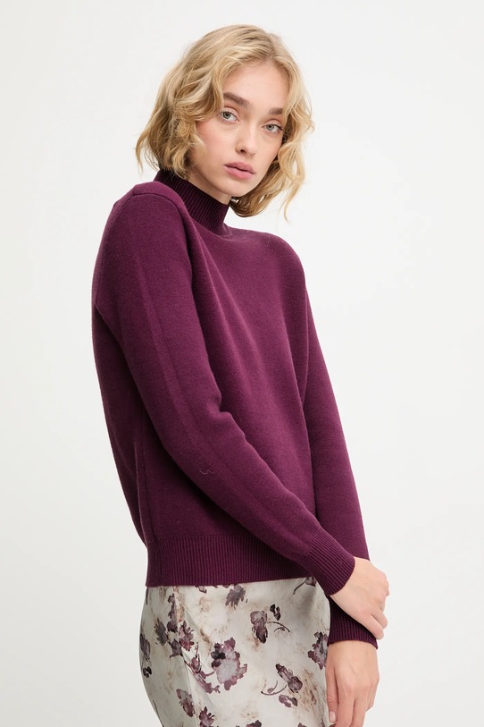 Answear.LAB sweter z kaszmirem półgolf bordowy WF2758.fh
