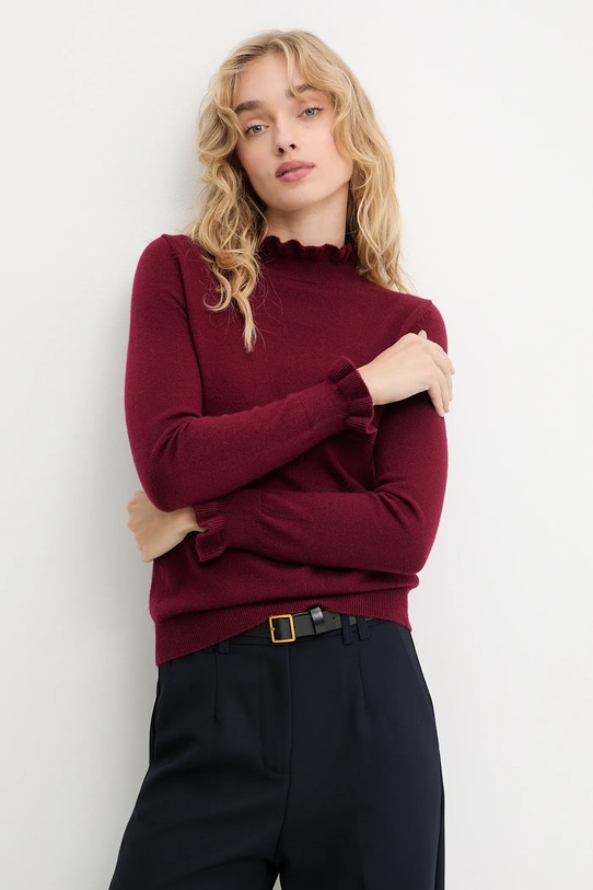 Answear.LAB sweter z kaszmirem bordowy ASF2771.fh