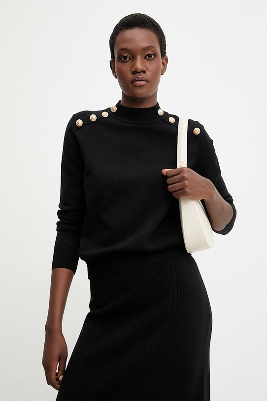 Answear.LAB sweter z kaszmirem aplikacja czarny 2656.fh