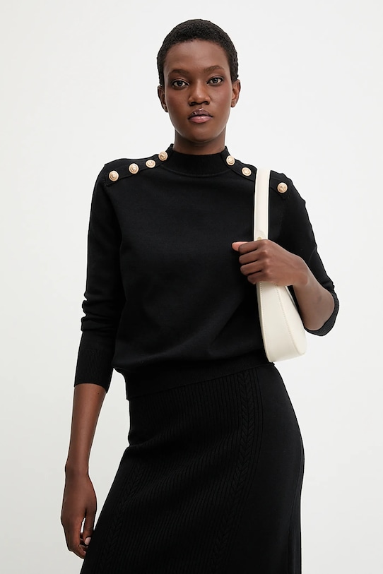 Kašmírový sveter Answear.LAB nášivka čierna 2656.fh