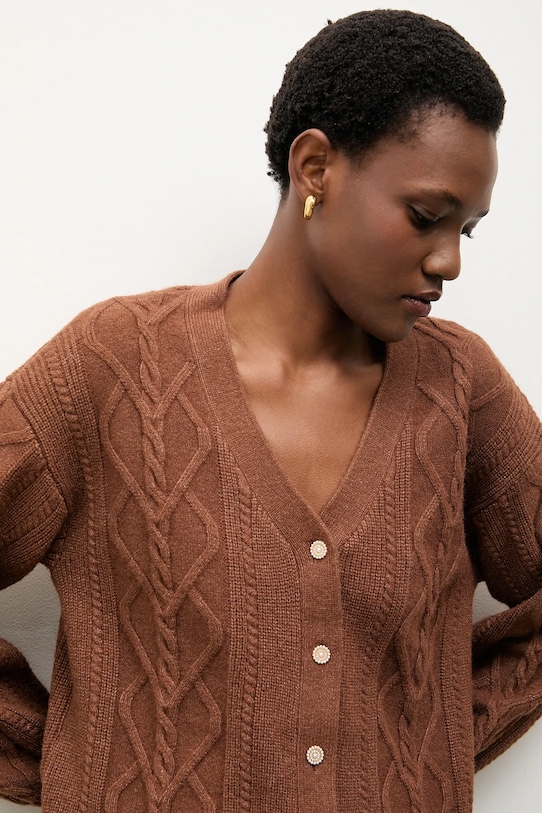 Answear.LAB kardigan z kaszmirem 2716.fh brązowy