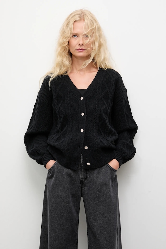 Answear.LAB cardigan din cașmir uni negru 2716.fh