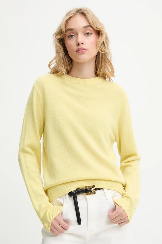Answear.LAB sweter wełniany żółty WA25-SWD021