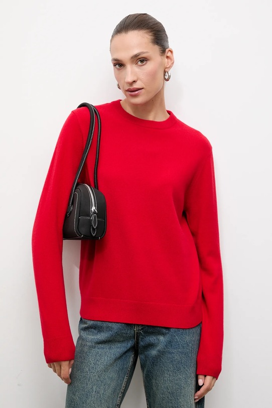 Answear.LAB sweter wełniany czerwony WA25-SWD021