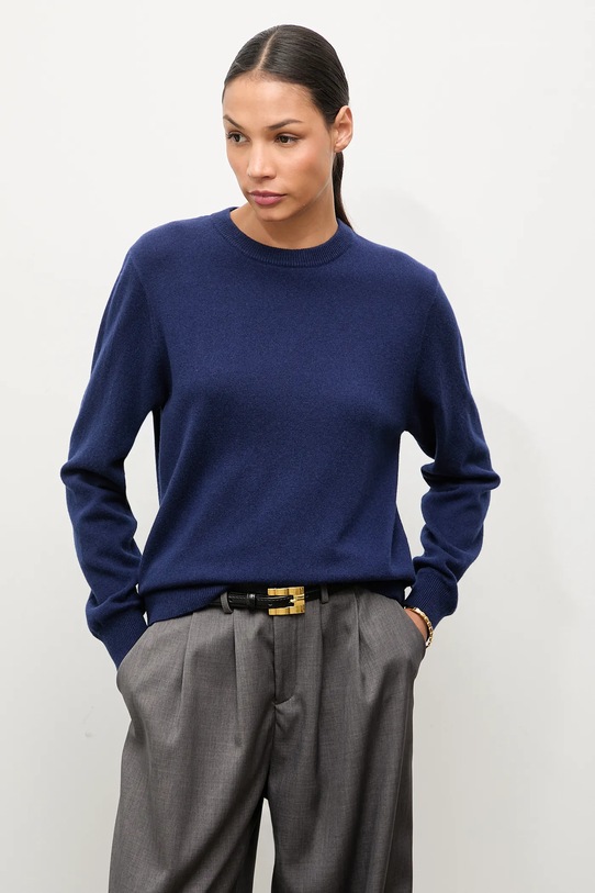 Answear.LAB sweter wełniany granatowy WA25-SWD021