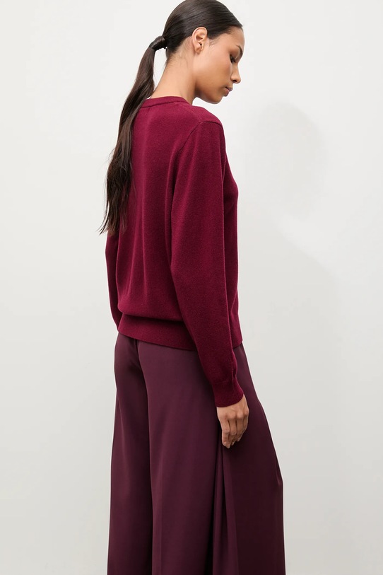 Answear.LAB sweter wełniany bordowy WA25-SWD021