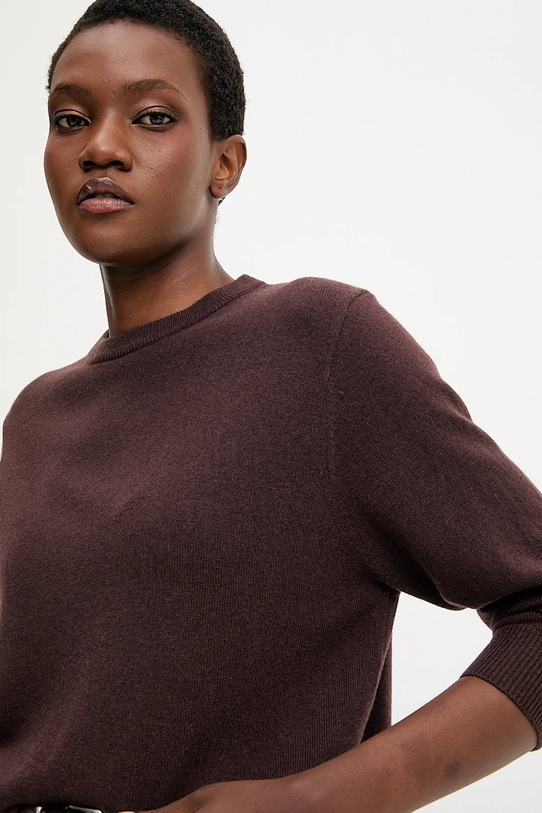 Answear.LAB sweter z wełny merino WA25-SWD021 brązowy