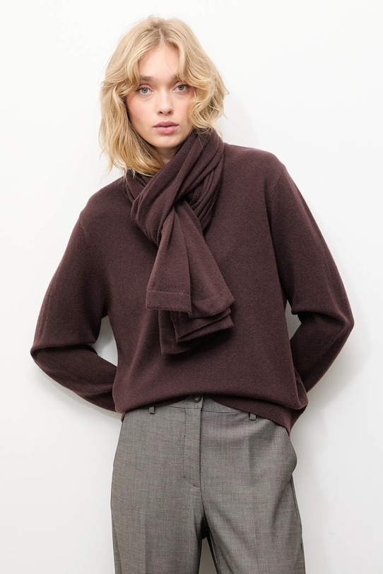 Answear.LAB sweter wełniany brązowy WA25-SWD022