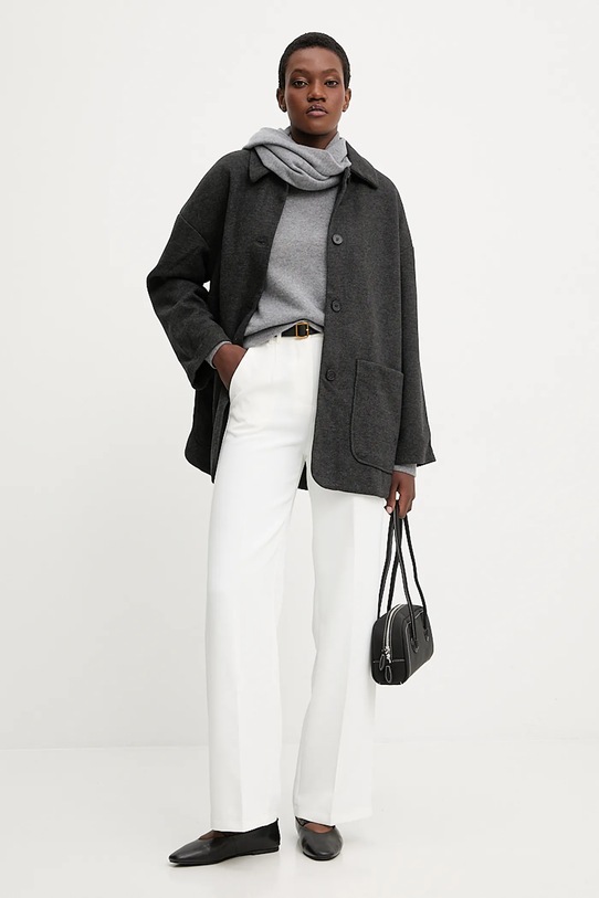 Answear.LAB sweter wełniany WA25-SWD022 szary WA25